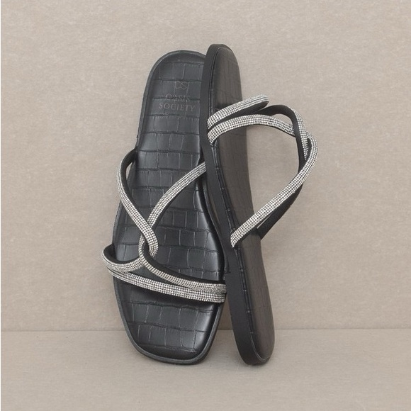 Strappy Rhinestone Sandals - Oasis Society - Picture 3 of 3